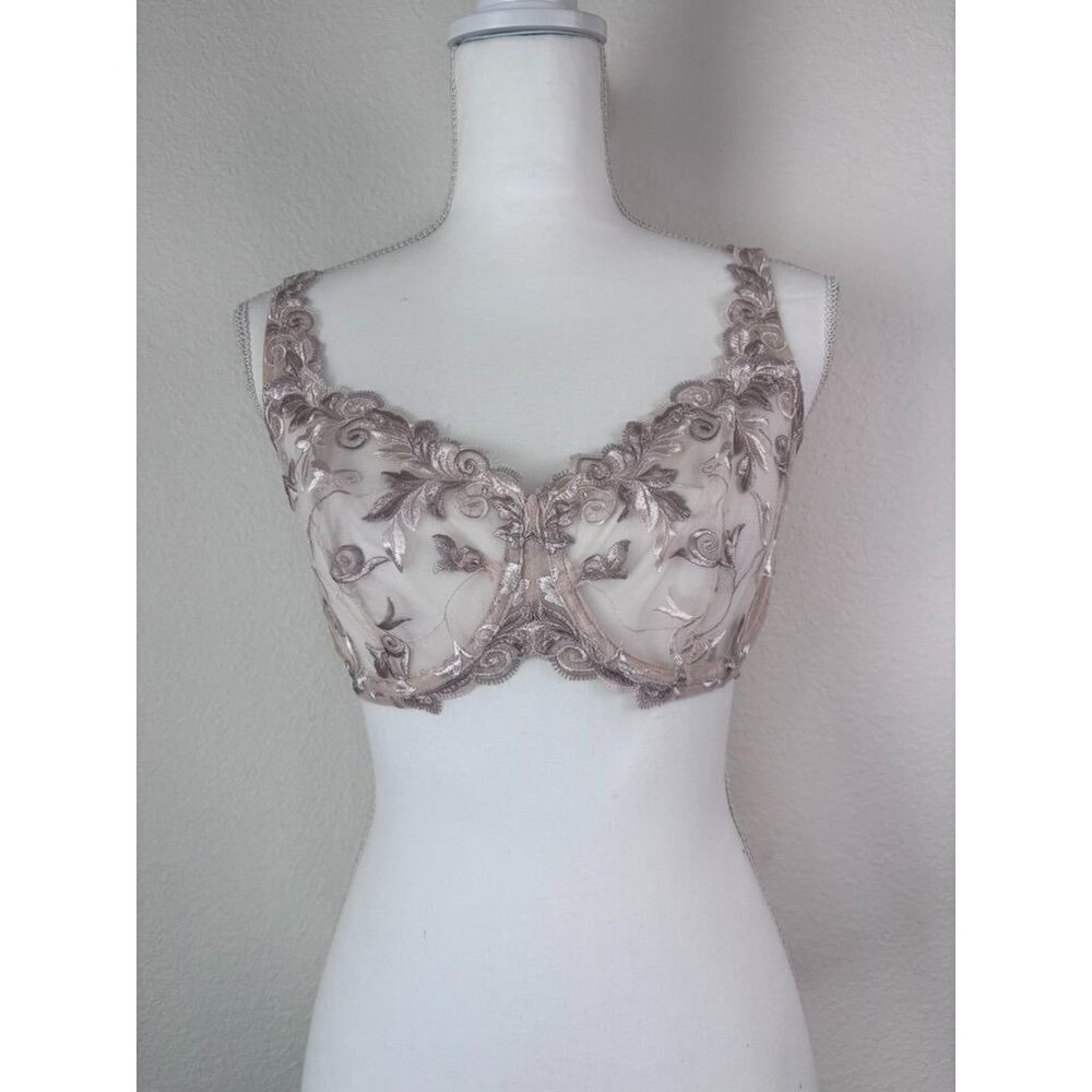 Soma women's 34DD beige sensuous lace unlined bra underwire lingerie